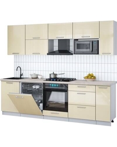Кухонный гарнитур Интерлиния Мила Gloss 2.6-ПМ2