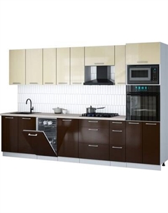 Кухонный гарнитур Интерлиния Мила Gloss 3.2-ПМ3