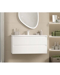 Тумба с умывальником Brevita Riva 100 / RIV-07100-0102Я+B-OND100-01