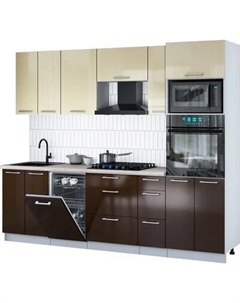 Кухонный гарнитур Интерлиния Мила Gloss 2.55-ПМ3
