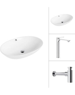 Умывальник со смесителем Lauter 21709 + Rio 21AM12672 с сифоном 21635CH