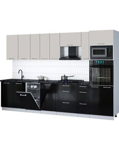 Кухонный гарнитур Интерлиния Мила Gloss 3.2-ПМ3