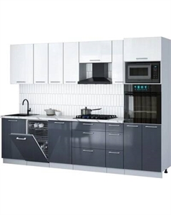 Кухонный гарнитур Интерлиния Мила Gloss 2.9-ПМ3
