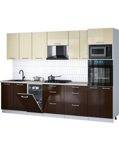 Кухонный гарнитур Интерлиния Мила Gloss 3.05-ПМ3