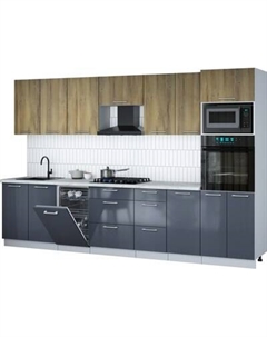 Кухонный гарнитур Интерлиния Мила Gloss 3.25-ПМ3