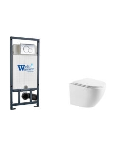 Унитаз подвесной с инсталляцией WeltWasser Marberg 507 + Merzbach 043 GL-WT + Mar 507 RD-CR Weltwasser