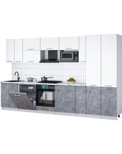 Кухонный гарнитур Интерлиния Мила Gloss 3.5-ПМ2