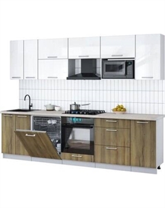 Кухонный гарнитур Интерлиния Мила Gloss 2.8-ПМ2
