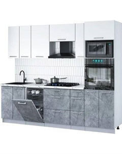 Кухонный гарнитур Интерлиния Мила Gloss 2.55-ПМ3