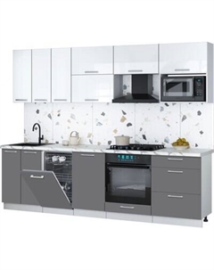 Кухонный гарнитур Интерлиния Мила Gloss 2.7-ПМ4