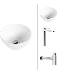 Умывальник со смесителем Lauter 21601E + Moon 21СK81691C с сифоном 21635CH