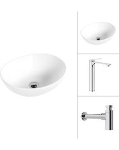 Умывальник со смесителем Lauter 21652 + Rio 21AM12672 с сифоном 21635CH