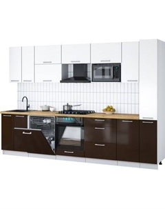 Кухонный гарнитур Интерлиния Мила Gloss 3.1-ПМ2