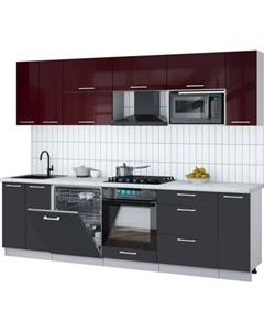Кухонный гарнитур Интерлиния Мила Gloss 2.7-ПМ2
