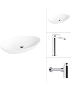 Умывальник со смесителем Lauter 21571 + Moon 21СK81691C с сифоном 21635CH