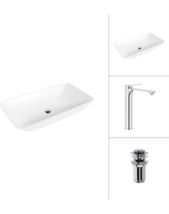 Умывальник со смесителем Lauter 21886 + Rio 21AM12672 с донным клапаном 21190CH