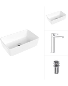 Умывальник со смесителем Lauter 21674A + Cascade 21СК0655C с донным клапаном 21190CH
