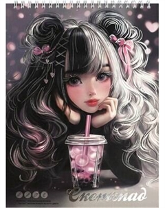 Скетчбук Феникс+ Девочка с бабл-ти / 70036 Feniks