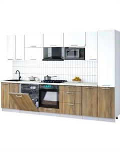 Кухонный гарнитур Интерлиния Мила Gloss 3.2-ПМ2