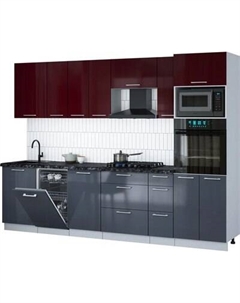 Кухонный гарнитур Интерлиния Мила Gloss 2.9-ПМ3