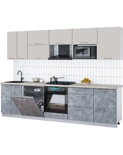 Кухонный гарнитур Интерлиния Мила Gloss 2.9-ПМ2