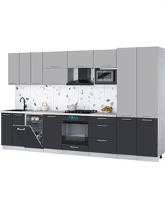 Кухонный гарнитур Интерлиния Мила Gloss 3.5-ПМ4