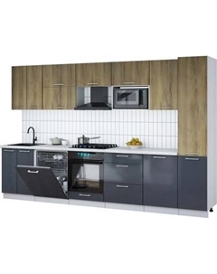 Кухонный гарнитур Интерлиния Мила Gloss 3.3-ПМ2