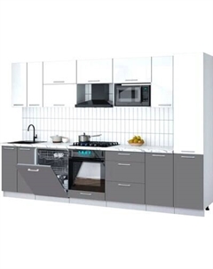 Кухонный гарнитур Интерлиния Мила Gloss 3.2-ПМ2