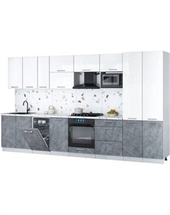 Кухонный гарнитур Интерлиния Мила Gloss 3.7-ПМ4