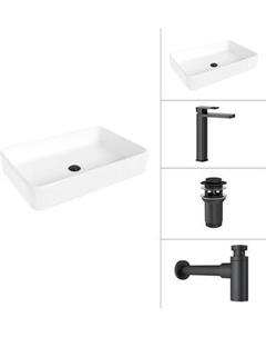 Умывальник со смесителем Lauter 21842 + Cascade 21СК0655BS + сифон 21635B + дон.клапан 21190B