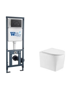 Унитаз подвесной с инсталляцией WeltWasser Marberg 410 + Nesenbach 004 GL-WT + Mar 410 RD-BL Weltwasser