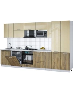 Кухонный гарнитур Интерлиния Мила Gloss 3.5-ПМ2