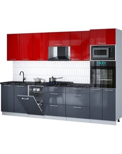 Кухонный гарнитур Интерлиния Мила Gloss 3.05-ПМ3