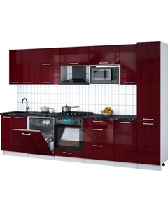Кухонный гарнитур Интерлиния Мила Gloss 3.2-ПМ2