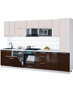 Кухонный гарнитур Интерлиния Мила Gloss 3.2-ПМ2