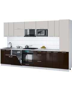 Кухонный гарнитур Интерлиния Мила Gloss 3.4-ПМ2