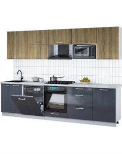 Кухонный гарнитур Интерлиния Мила Gloss 2.9-ПМ2