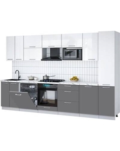 Кухонный гарнитур Интерлиния Мила Gloss 3.3-ПМ2