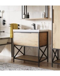 Тумба с умывальником Mixline Бруклин 80 543586 + Luxe Fest 80 / FST80SLWB01