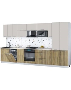 Кухонный гарнитур Интерлиния Мила Gloss 3.8-ПМ4