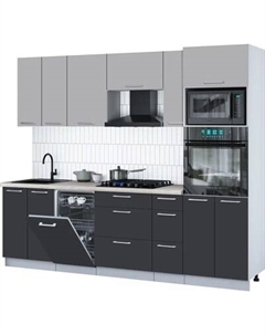 Кухонный гарнитур Интерлиния Мила Gloss 2.55-ПМ3