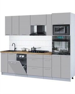 Кухонный гарнитур Интерлиния Мила Gloss 2.55-ПМ3