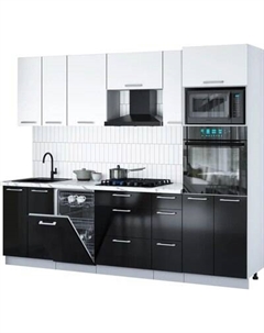 Кухонный гарнитур Интерлиния Мила Gloss 2.55-ПМ3