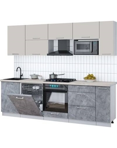 Кухонный гарнитур Интерлиния Мила Gloss 2.6-ПМ2