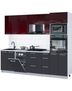 Кухонный гарнитур Интерлиния Мила Gloss 2.55-ПМ3