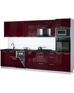 Кухонный гарнитур Интерлиния Мила Gloss 3.2-ПМ3