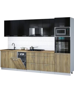 Кухонный гарнитур Интерлиния Мила Gloss 3.05-ПМ3