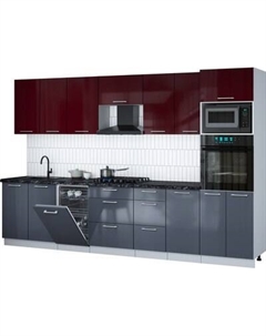 Кухонный гарнитур Интерлиния Мила Gloss 3.25-ПМ3