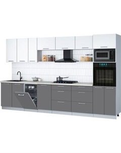 Кухонный гарнитур Интерлиния Мила Gloss 3.5-ПМ3