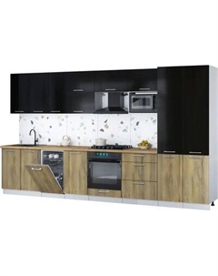 Кухонный гарнитур Интерлиния Мила Gloss 3.7-ПМ4